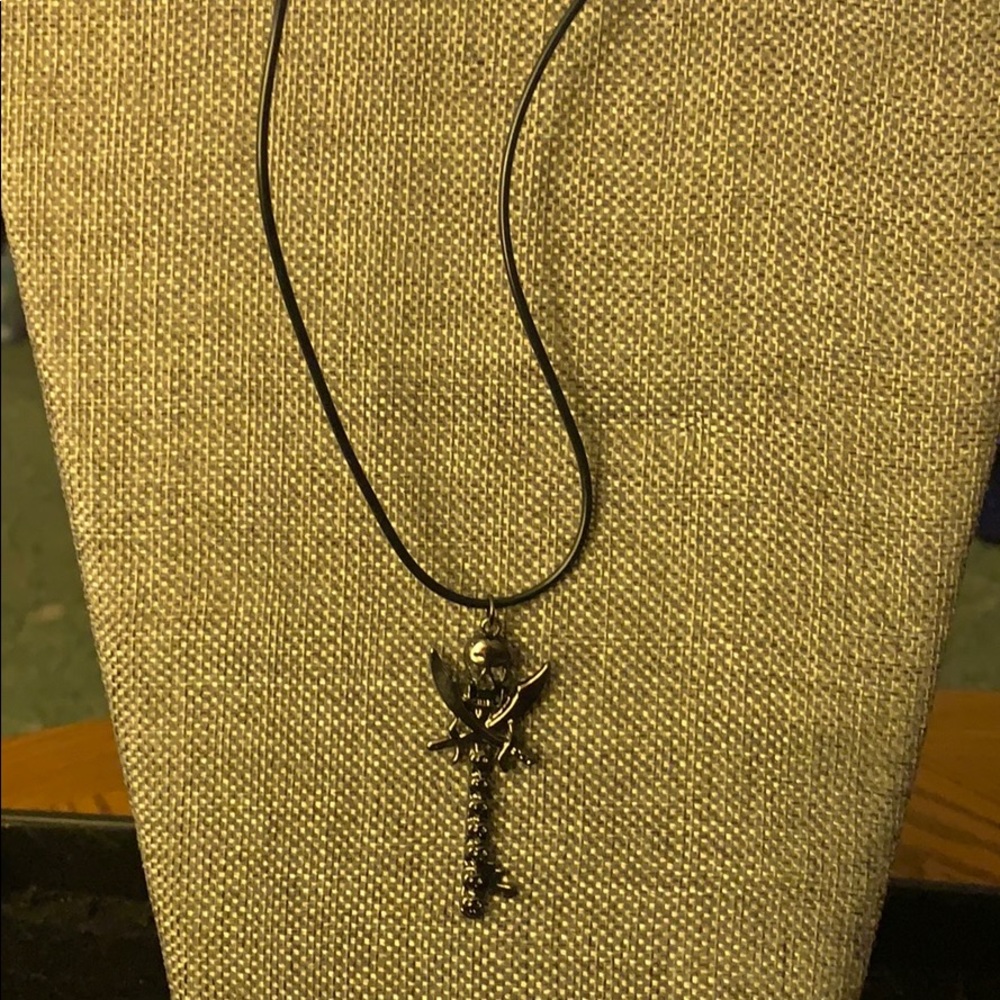 Corded skeleton key necklace